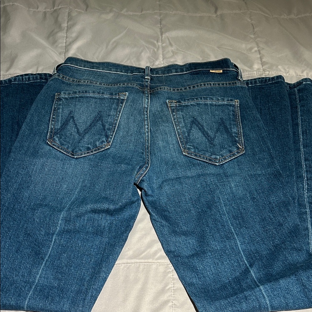 MOTHER Dark Blue Boot Cut Jeans